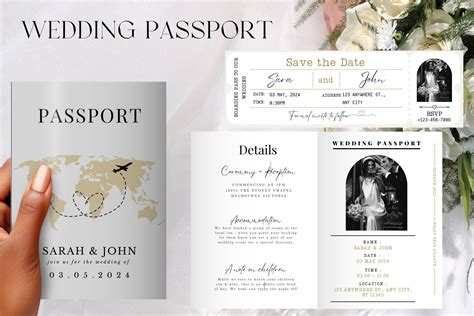 Passport Wedding Invitation Template