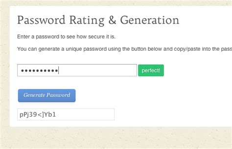 Password Generation and Rating