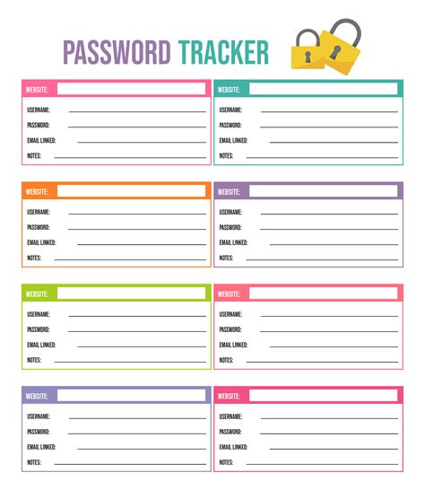 Password Organizer Template