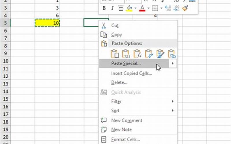 Paste Special Function Excel