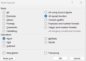 Paste “All Except Borders”