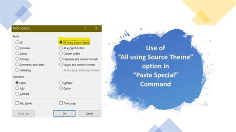 Paste “All Using Source Theme”