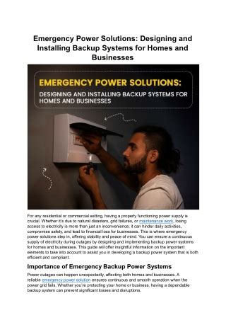 Path 3: Emergency and Backup Solutions