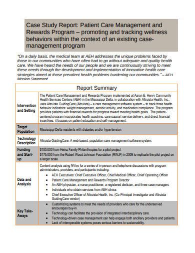 Patient Case Study Template