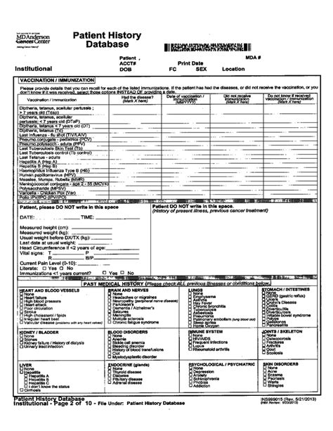 Patient Database and Medical History
