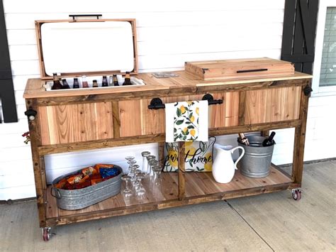 wooden cooler stand Ana White