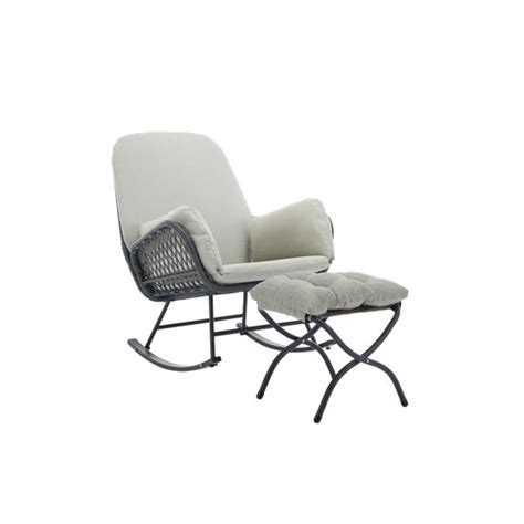 Patio Rocking Chair With Ottoman