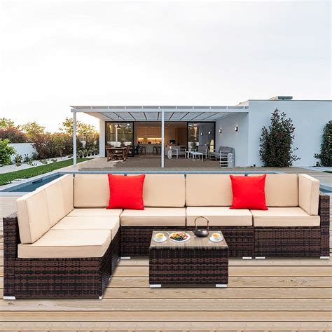 25 Awesome Modern Brown AllWeather Outdoor Patio Sectionals Home