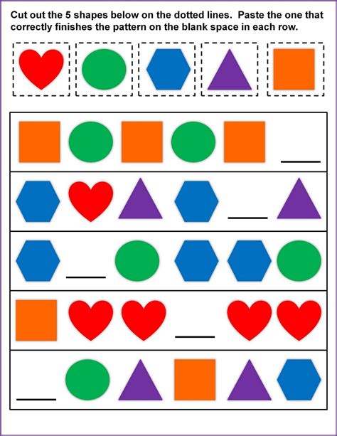 Pattern Of Shapes Worksheet