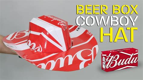 Pattern Beer Box Cowboy Hat Template