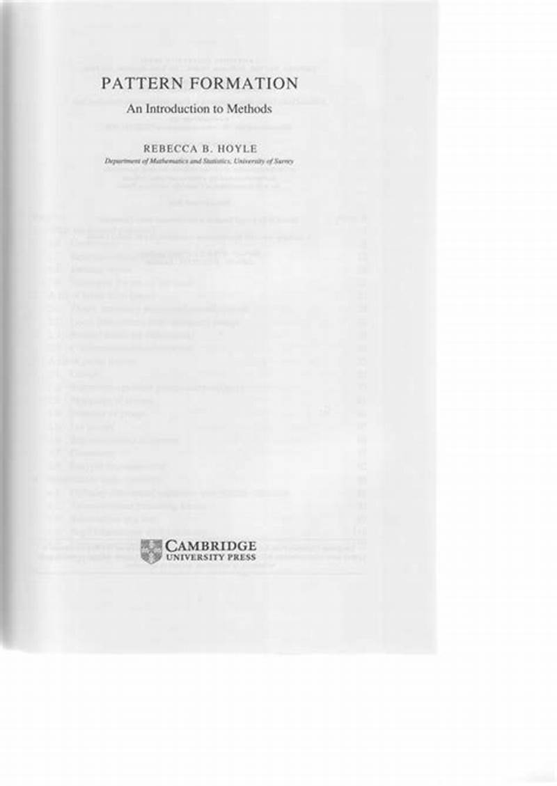 Pattern Formation An Introduction To Methods