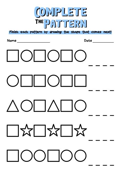 Pattern Of Shapes Worksheet