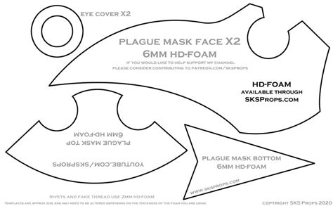 Pattern Printable Plague Doctor Mask Template
