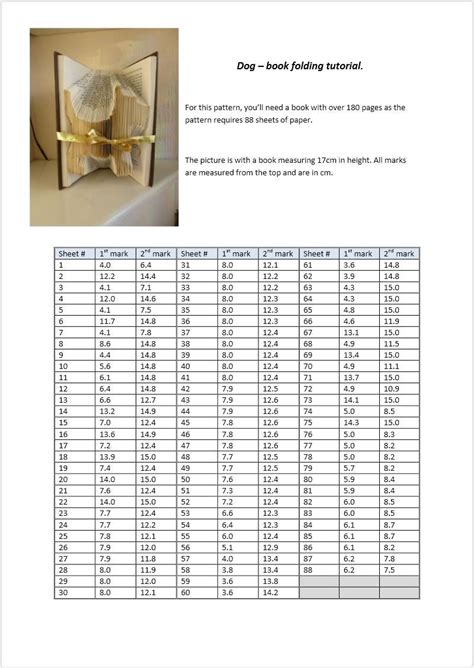 Patterns Printable Free Book Folding Measurements