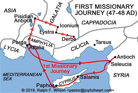 Paul's First Missionary Journey Map Printable