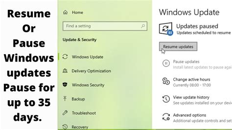 Pause Updates For Up To 35 Days