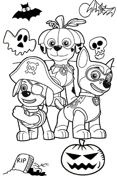 Paw Patrol Halloween Coloring Pages Printable