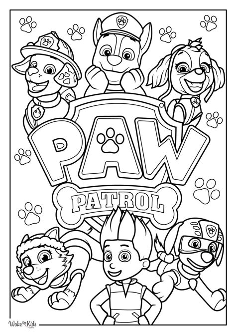 Paw Patrol Characters Coloring Pages
