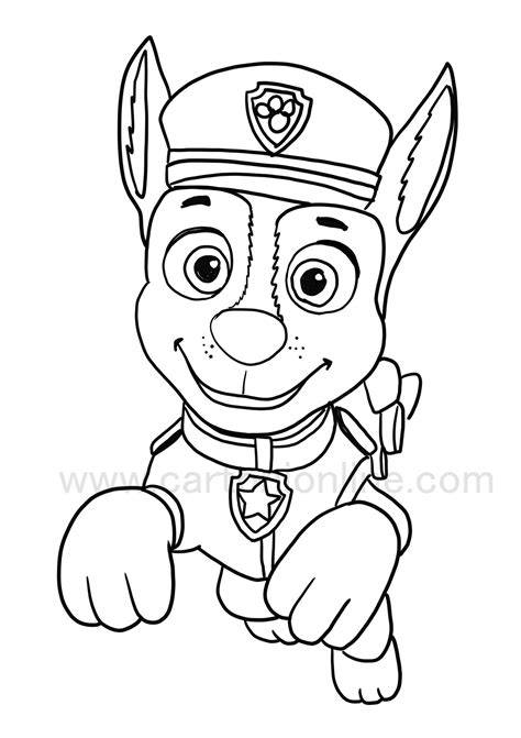 Paw Patrol Chase Color Page