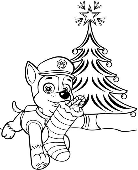 Paw Patrol Christmas Tree Coloring Pages