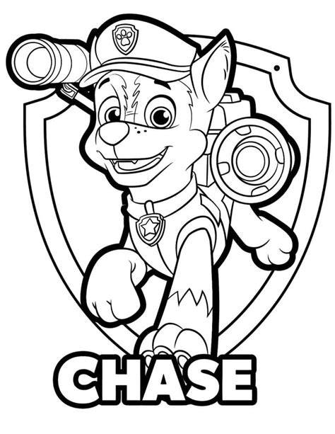 Paw Patrol Coloring Pages Chase