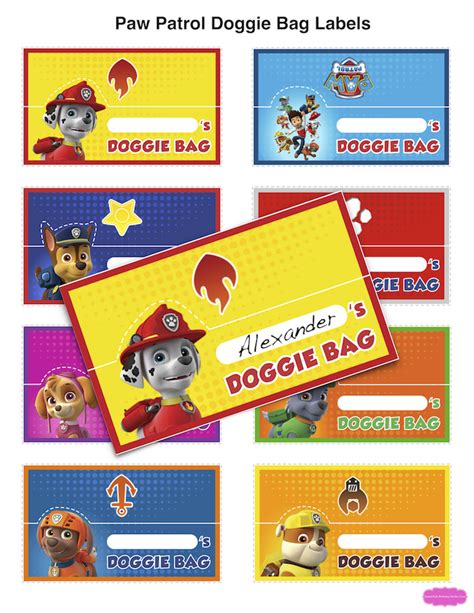 Paw Patrol Doggie Bag Printables