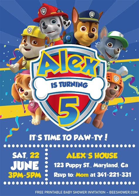 Paw Patrol Invitation Template Free Download