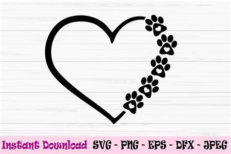 Purrfectly Adorable: Get Your Free Paw Print Heart SVG Now!