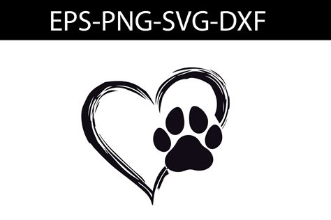 Unleash Your Creativity with Paw-some Love: Get Enchanted with the Exquisite Paw Print With Heart SVG Design.