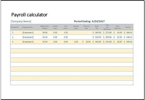 Paycheck Calculator Excel Template