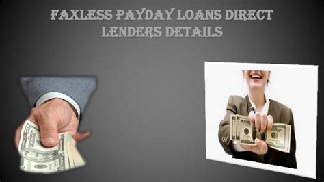 Payday Faxless Loans Direct Lenders