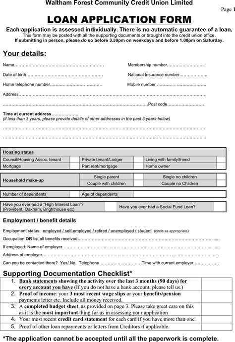 Payday Loan Application Form Template
