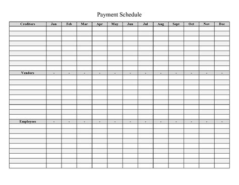 Payment Chart Template