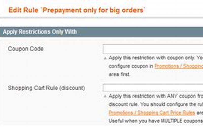 Payment Method Restrictions Promo Code