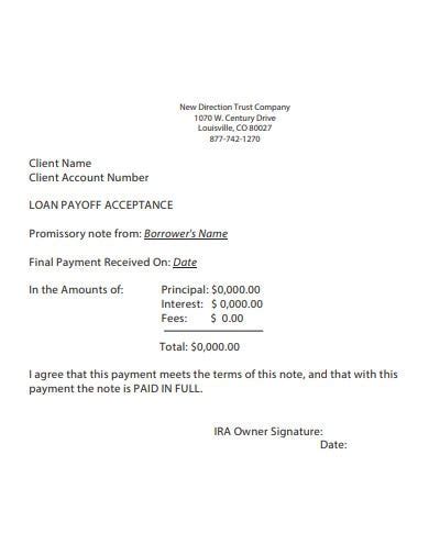 Payoff Statement Template