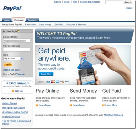 Paypal Homepage