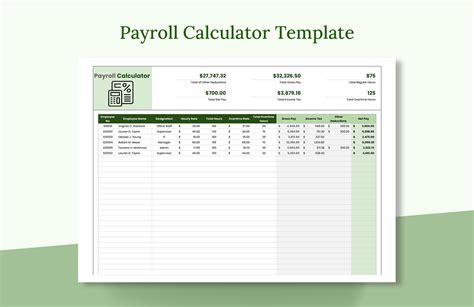 Payroll Calculator Template for MS Excel Excel Templates