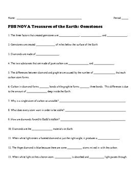 Pbs Nova Treasures Of The Earth Gemstones Worksheet Answers