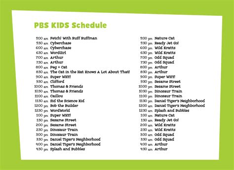 Pbs Kids Schedule Kids Matttroy