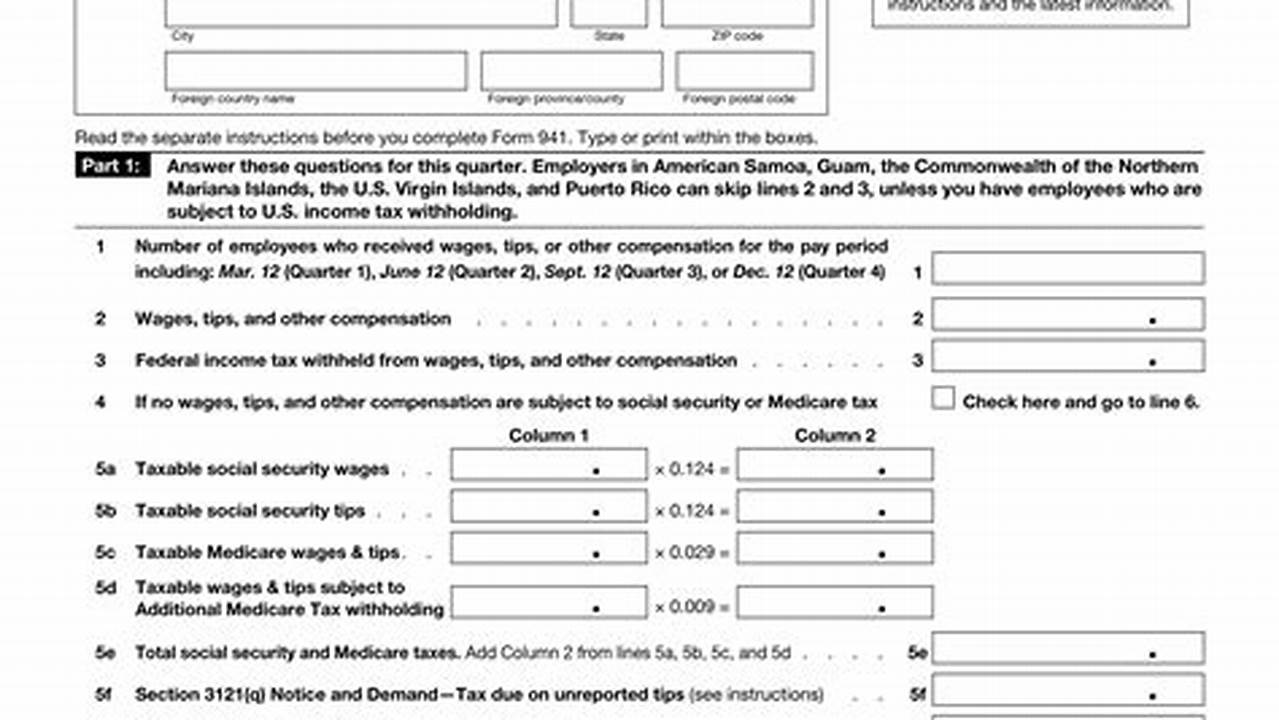 Pdf Form 941 2024