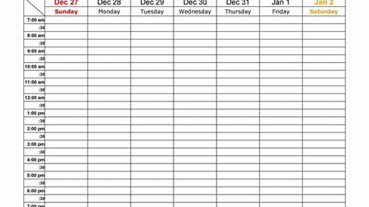 Pdf Weekly Calendar