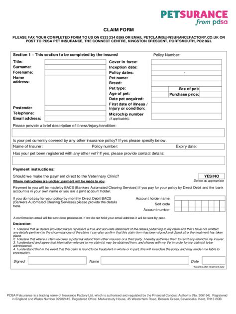 Pdsa Insurance Claim