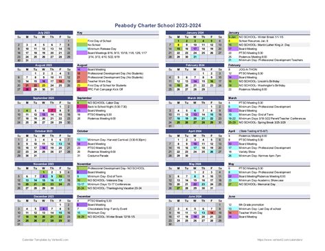 Peabody Academic Calendar