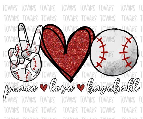 Download Peace Love Baseball Sublimation Png Cut Files