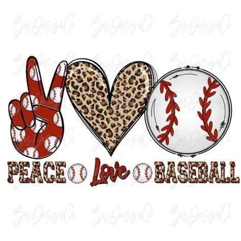 Download Peace Love Baseball Sublimation Png Files