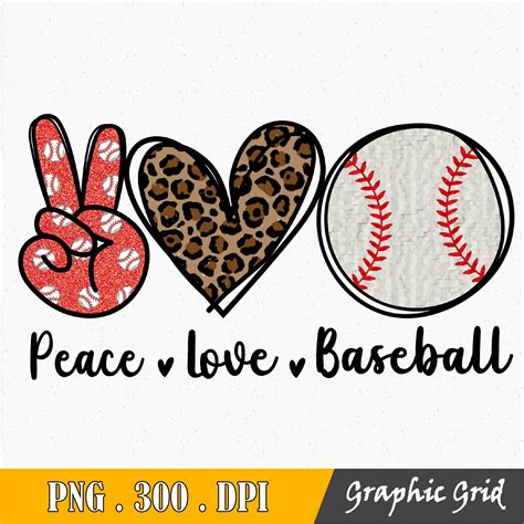 Download Peace Love Baseball Sublimation Png Files For Crafts