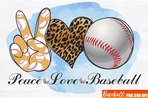 Download Peace Love Baseball Sublimation Png Printable