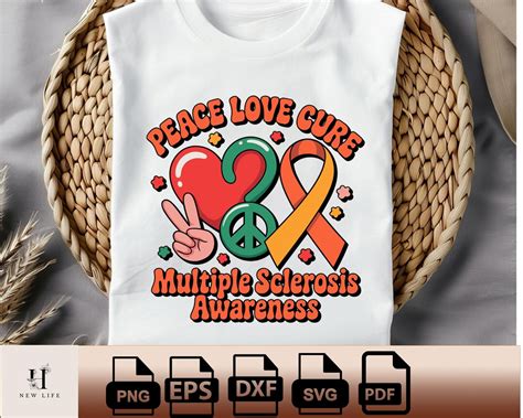 Download Peace Love Cure Multiple Sclerosis DXF Files