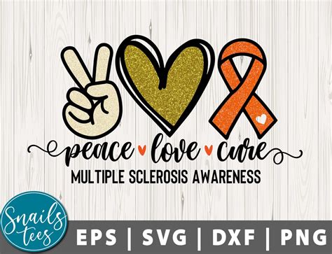 Download Peace Love Cure Multiple Sclerosis For Crafts