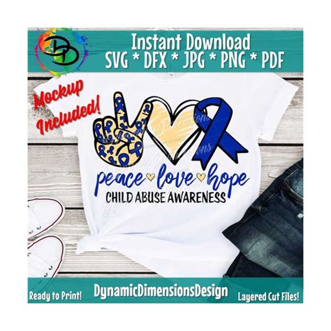 Download Peace Love Hope Svg, Child Abuse Svg,... DXF Files